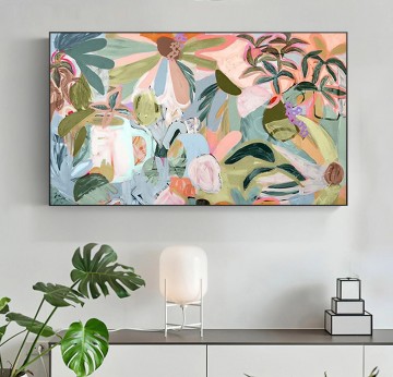 D Plantas abstractas arte de la pared textura minimalista Pinturas al óleo